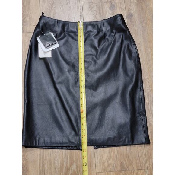 NWT JLC New York Mini Skirt Leather Black Sz 12 Edgy Retro - Picture 8 of 11
